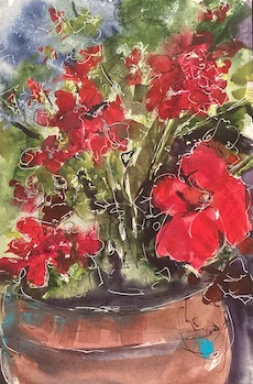 Sequim, Washington, USA. Line and Wash