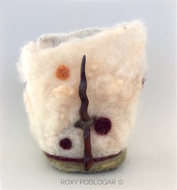 Sea of Cortez, Mexico. Felt Vessel with Mahogany