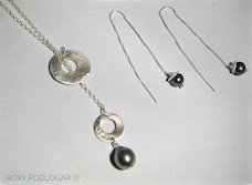 Sterling and black pearl from French Polynesia