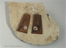 Copper and Morganite Semi-Precious Stone Earrings